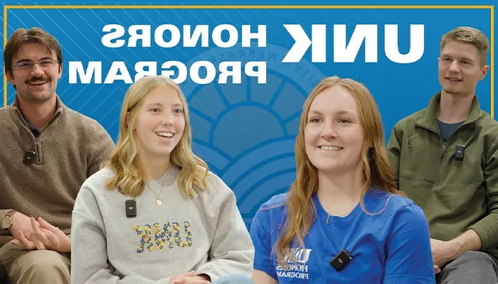 youtube video thumbnail featuring honors students and the words unk honors program